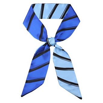 Women's Striped Printed Skinny Long Scarves Satin Silky Neck Scarf Ribbon