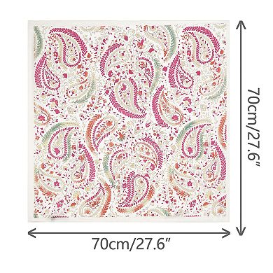 Women's Floral Printed Satin Square Scarf Headscarf Neck Scarves Neckerchief
