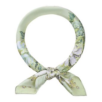 Women's Floral Printed Satin Square Scarf Headscarf Neck Scarves Neckerchief