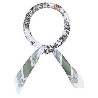 Women's Floral Printed Satin Square Scarf Headscarf Neck Scarves Neckerchief