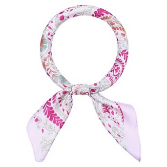 Women's Floral Printed Satin Square Scarf Headscarf Neck Scarves Neckerchief