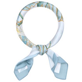 Women's Floral Printed Satin Square Scarf Headscarf Neck Scarves Neckerchief