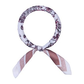 Women's Floral Printed Satin Square Scarf Headscarf Neck Scarves Neckerchief