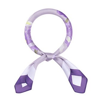 Women's Floral Printed Satin Square Scarf Headscarf Neck Scarves Neckerchief