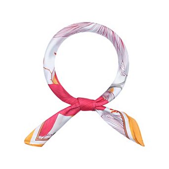 Women's Floral Printed Satin Square Scarf Headscarf Neck Scarves Neckerchief