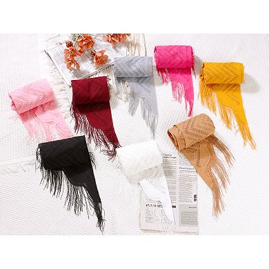 Shawls and Wraps for Women Lace Mesh Fringe Triangle Scarves for Wedding Formal Party