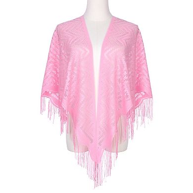 Shawls and Wraps for Women Lace Mesh Fringe Triangle Scarves for Wedding Formal Party
