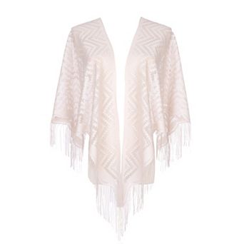 Shawls and Wraps for Women Lace Mesh Fringe Triangle Scarves for Wedding Formal Party