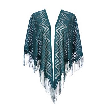 Shawls and Wraps for Women Lace Mesh Fringe Triangle Scarves for Wedding Formal Party