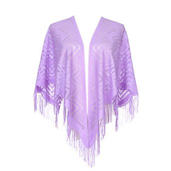 Shawls and Wraps for Women Lace Mesh Fringe Triangle Scarves for Wedding Formal Party