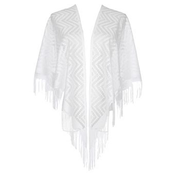 Shawls and Wraps for Women Lace Mesh Fringe Triangle Scarves for Wedding Formal Party