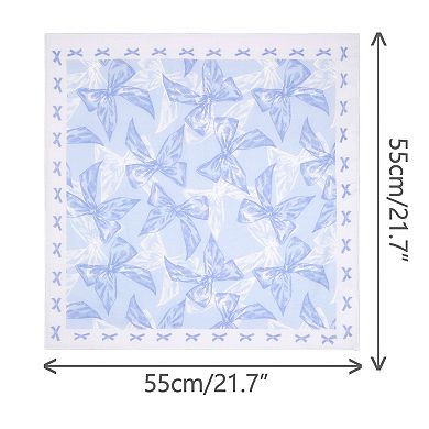 Women's Bow Printed Blended Cotton Scarves Small Square Headscarf Neckerchief