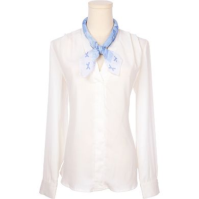 Women's Bow Printed Blended Cotton Scarves Small Square Headscarf Neckerchief