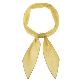 Women's Pleated Pure Chiffon Long Scarves Semi Sheer Hair Band Neck Scarf
