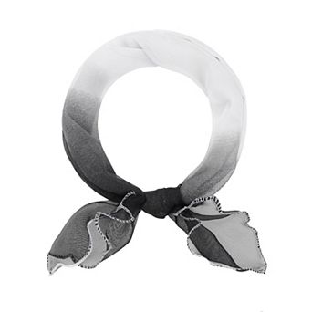 Women's Gradient Color Chiffon Small Square Scarf Ruffle Scarves Neckerchief