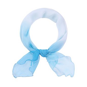 Women's Gradient Color Chiffon Small Square Scarf Ruffle Scarves Neckerchief