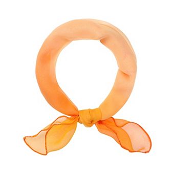 Women's Gradient Color Chiffon Small Square Scarf Ruffle Scarves Neckerchief