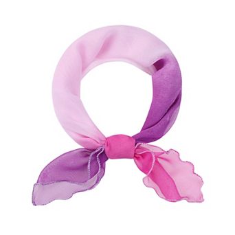 Women's Gradient Color Chiffon Small Square Scarf Ruffle Scarves Neckerchief