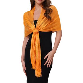 Women's Shawls and Wraps Sparkly Shiny Shimmer Dressy with Buckle