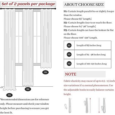 Great Ambitions 96" Pinch Pleated Linen Curtains - Light Filtering Boho Drapes with Hooks & Rings