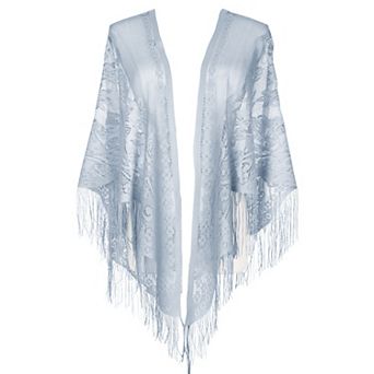 Lace Mesh Fringe Triangle Scarves for Women with Tassels Wedding Formal Party