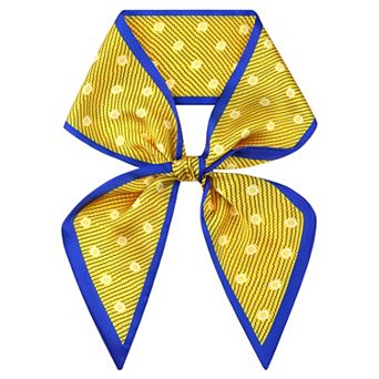 Women's Contrast Color Floral Printed Scarves Satin Silky Ribbon Hair Band Neck Scarf