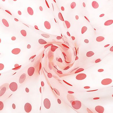 Women's Polka Dots Chiffon Small Square Scarf Lightweight Ruffle Scarves Neckerchief