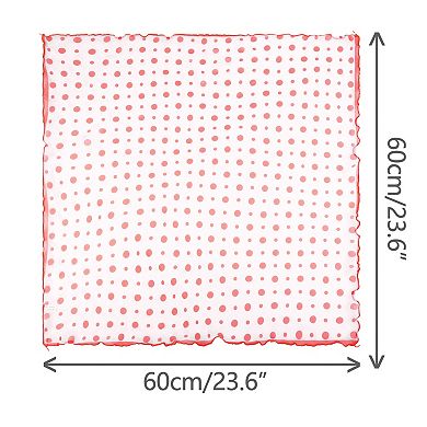 Women's Polka Dots Chiffon Small Square Scarf Lightweight Ruffle Scarves Neckerchief
