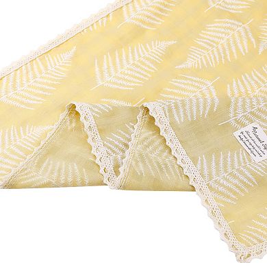 Women's Floral Printed Scarves with Lace Trim Square Headscarf