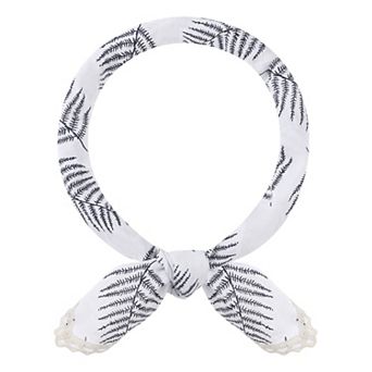 Women's Floral Printed Scarves with Lace Trim Square Headscarf