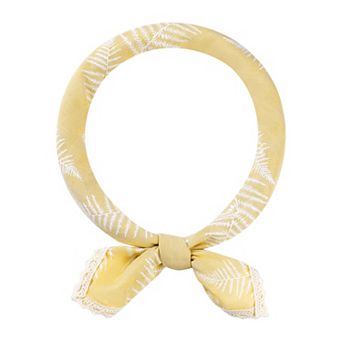 Women's Floral Printed Scarves with Lace Trim Square Headscarf