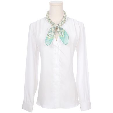 Women's Floral Stripes Printed Square Scarves Flowers Headscarf Neckerchief