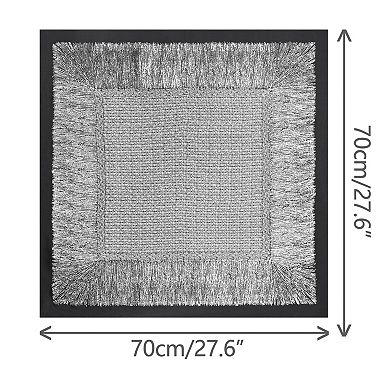 Women's Leopard Printed Satin Square Scarves Retro Silky Neck Scarf Neckerchief