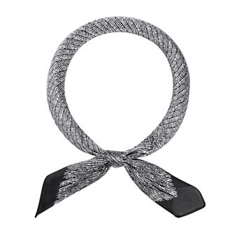 Women's Leopard Printed Satin Square Scarves Retro Silky Neck Scarf Neckerchief