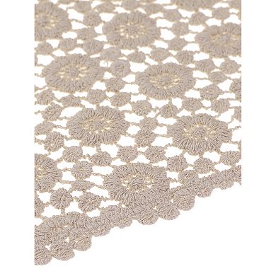 Floral Cotton Crochet Mantilla Scarves Triangle Head Covering for Wedding