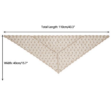 Floral Cotton Crochet Mantilla Scarves Triangle Head Covering for Wedding