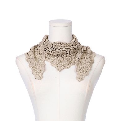 Floral Cotton Crochet Mantilla Scarves Triangle Head Covering for Wedding
