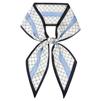 Women's Printed Skinny Long Scarves Satin Silky Neckerchief Ribbon Headband