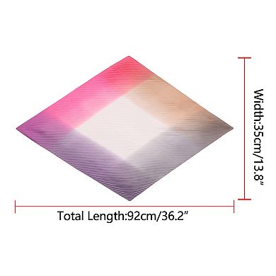 Women's Gradient Color Pleated Satin Scarves Colorful Neck Scarf Neckerchief