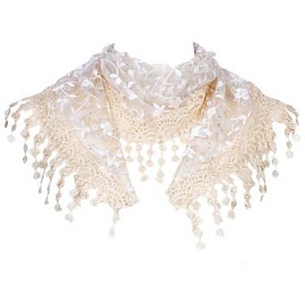 Elegant Lace Shawl for Women Formal Head Covering Triangle Wedding Party Wrap