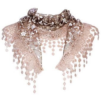 Elegant Lace Shawl for Women Formal Head Covering Triangle Wedding Party Wrap