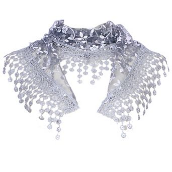 Elegant Lace Shawl for Women Formal Head Covering Triangle Wedding Party Wrap