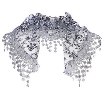 Elegant Lace Shawl for Women Formal Head Covering Triangle Wedding Party Wrap