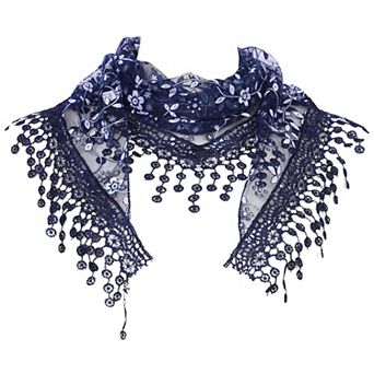 Elegant Lace Shawl for Women Formal Head Covering Triangle Wedding Party Wrap