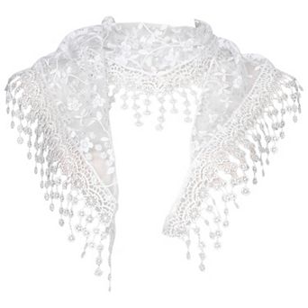 Elegant Lace Shawl for Women Formal Head Covering Triangle Wedding Party Wrap