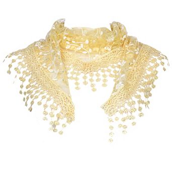 Elegant Lace Shawl for Women Formal Head Covering Triangle Wedding Party Wrap