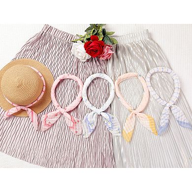 Floral Printed Scarves Small Square for Women Flowers Headscarf Neckerchief