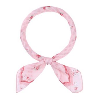 Floral Printed Scarves Small Square for Women Flowers Headscarf Neckerchief