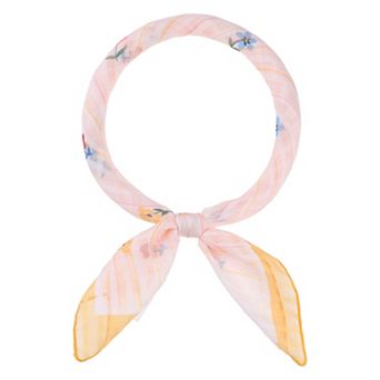 Floral Printed Scarves Small Square for Women Flowers Headscarf Neckerchief