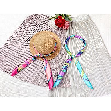 Women's Geometric Printed Satin Large Square Scarves Neck Scarf Neckerchief